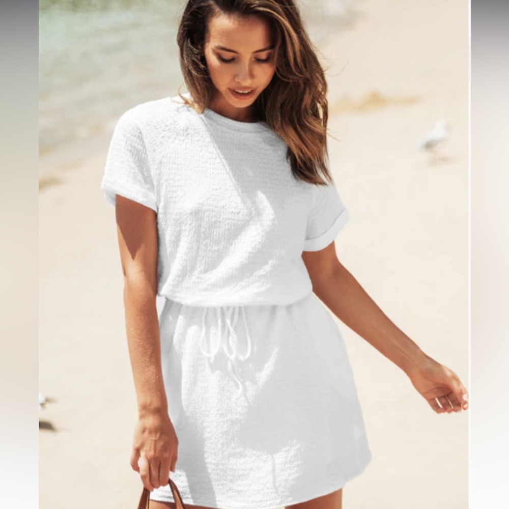 Drawstring mini dress